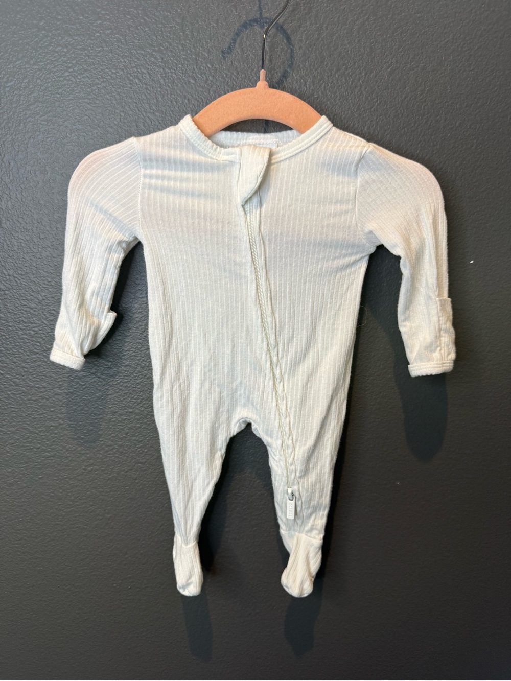 Lou Lou & Company Cream Ribbed Footed One-Piece